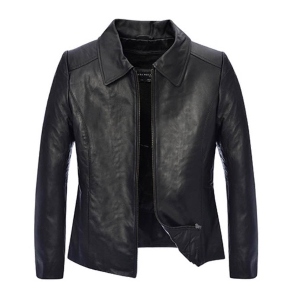LEBAZ Womens Leather Jacket with Lining Size Small